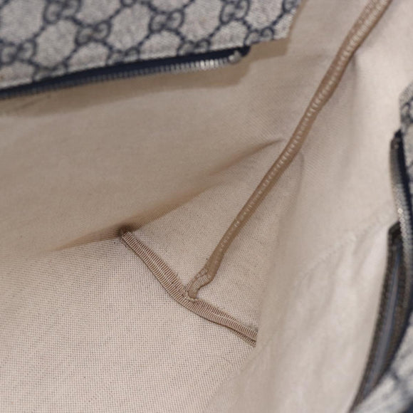 GUCCI GG Supreme Tote Bag PVC Navy Silver 211137 Auth ep12040