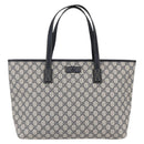 GUCCI GG Supreme Tote Bag PVC Navy Silver 211137 Auth ep12040-2