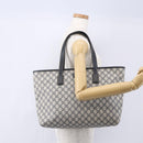 GUCCI GG Supreme Tote Bag PVC Navy Silver 211137 Auth ep12040-22