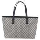 GUCCI GG Supreme Tote Bag PVC Navy Silver 211137 Auth ep12040-3