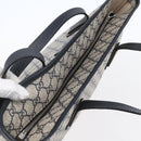GUCCI GG Supreme Tote Bag PVC Navy Silver 211137 Auth ep12040-6