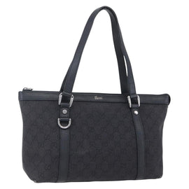 GUCCI GG Canvas Abbey Tote Bag Outlet Black Silver 268640 Auth ep12041