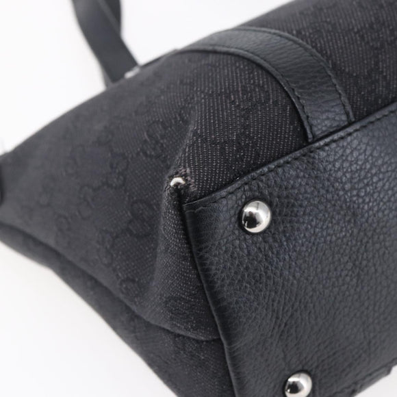 GUCCI GG Canvas Abbey Tote Bag Outlet Black Silver 268640 Auth ep12041