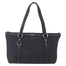 GUCCI GG Canvas Abbey Tote Bag Outlet Black Silver 268640 Auth ep12041-2