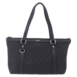 GUCCI GG Canvas Abbey Tote Bag Outlet Black Silver 268640 Auth ep12041 - 0