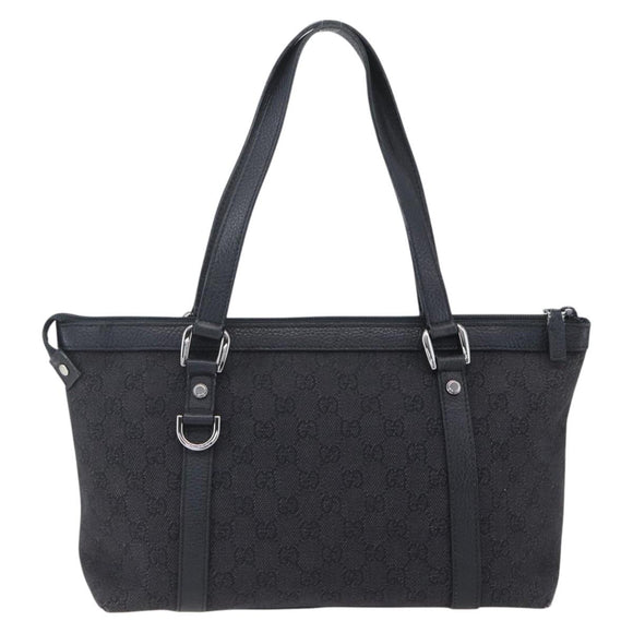 GUCCI GG Canvas Abbey Tote Bag Outlet Black Silver 268640 Auth ep12041