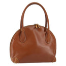 GUCCI Bamboo Hand Bag Leather Brown Gold Auth ep12042-1