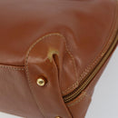 GUCCI Bamboo Hand Bag Leather Brown Gold Auth ep12042-10