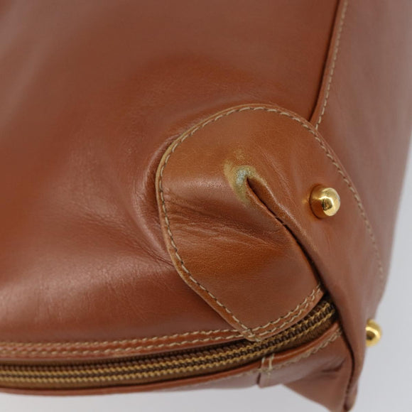 GUCCI Bamboo Hand Bag Leather Brown Gold Auth ep12042