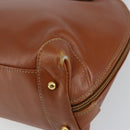 GUCCI Bamboo Hand Bag Leather Brown Gold Auth ep12042-12