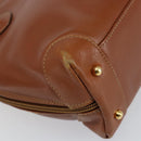 GUCCI Bamboo Hand Bag Leather Brown Gold Auth ep12042-13