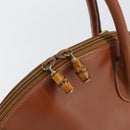 GUCCI Bamboo Hand Bag Leather Brown Gold Auth ep12042-14