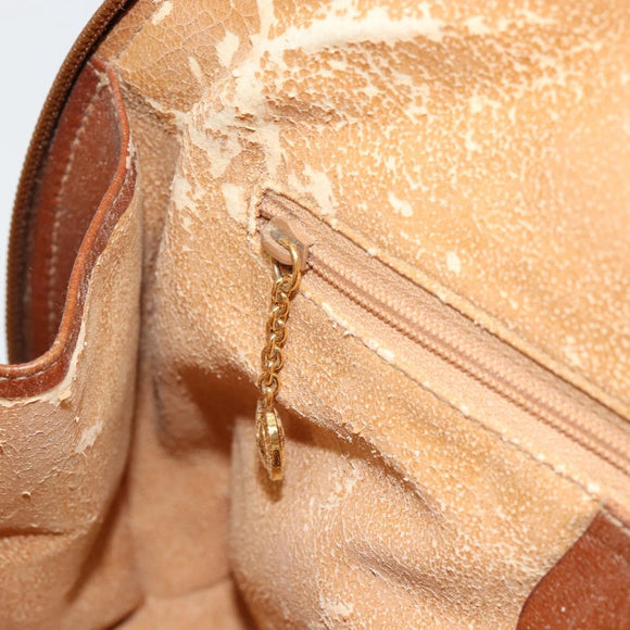 GUCCI Bamboo Hand Bag Leather Brown Gold Auth ep12042