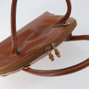 GUCCI Bamboo Hand Bag Leather Brown Gold Auth ep12042-6