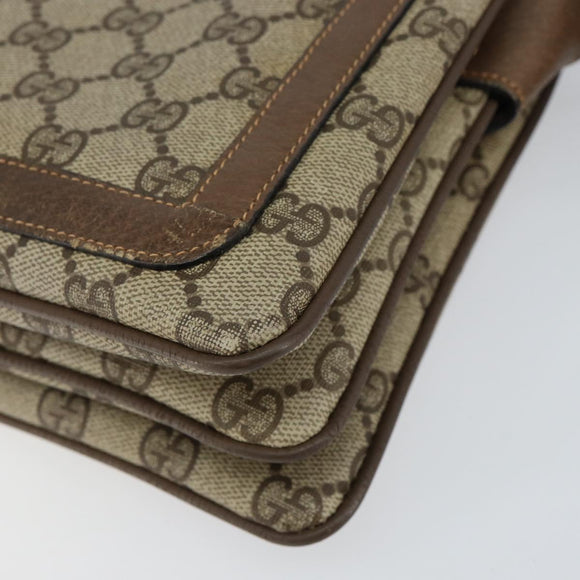 GUCCI GG Supreme Web Sherry Line Bag PVC Beige Gold 904 02 013 Auth ep12043