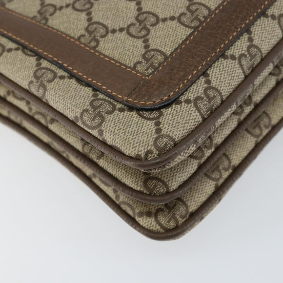 GUCCI GG Supreme Web Sherry Line Bag PVC Beige Gold 904 02 013 Auth ep12043