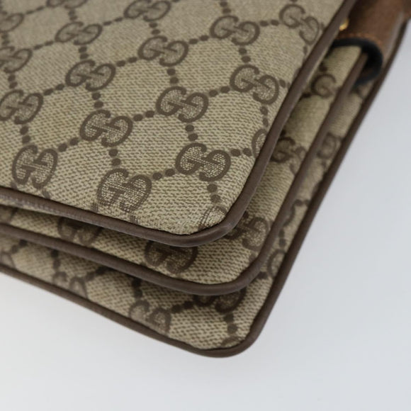 GUCCI GG Supreme Web Sherry Line Bag PVC Beige Gold 904 02 013 Auth ep12043