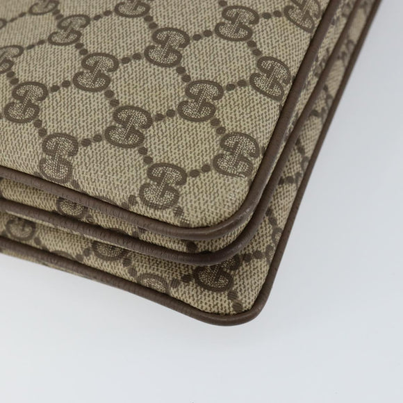 GUCCI GG Supreme Web Sherry Line Bag PVC Beige Gold 904 02 013 Auth ep12043