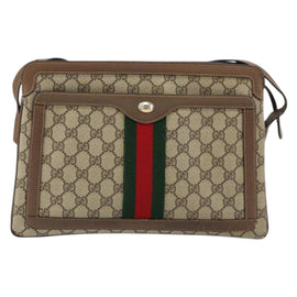 GUCCI GG Supreme Web Sherry Line Bag PVC Beige Gold 904 02 013 Auth ep12043 - 0