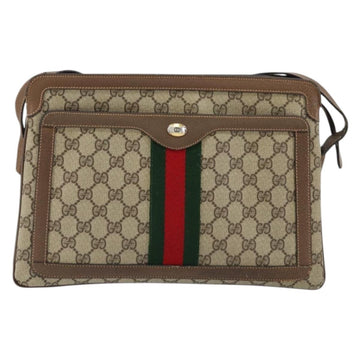 GUCCI GG Supreme Web Sherry Line Bag PVC Beige Gold 904 02 013 Auth ep12043 - 0