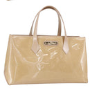 LOUIS VUITTON Vernis Wilshire PM Bag Rose Flow Lantern M91642 LV Auth ep12044-1