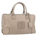 LOEWE Anagram Amazona 36 Hand Bag Leather Gray Silver Auth ep12046-1