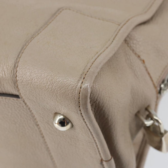 LOEWE Anagram Amazona 36 Hand Bag Leather Gray Silver Auth ep12046