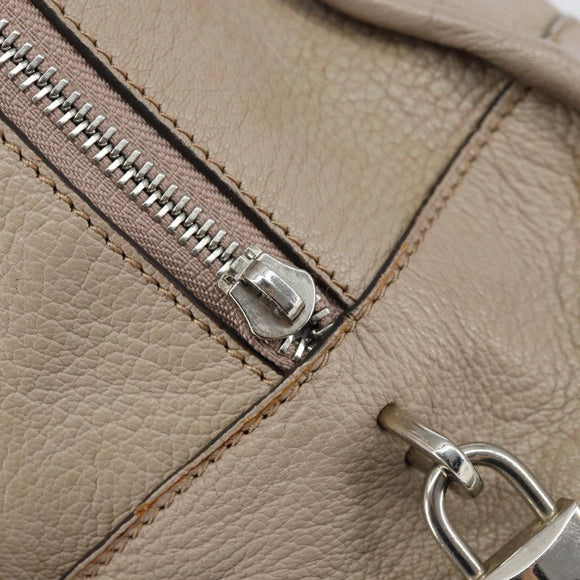 LOEWE Anagram Amazona 36 Hand Bag Leather Gray Silver Auth ep12046