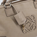 LOEWE Anagram Amazona 36 Hand Bag Leather Gray Silver Auth ep12046-19