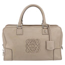 LOEWE Anagram Amazona 36 Hand Bag Leather Gray Silver Auth ep12046-13