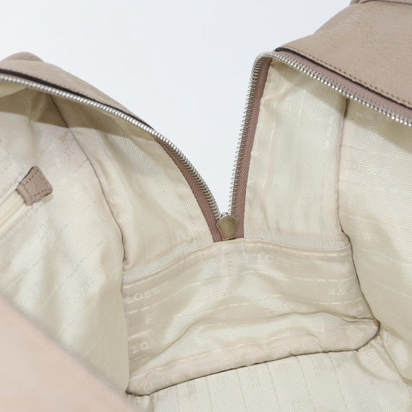 LOEWE Anagram Amazona 36 Hand Bag Leather Gray Silver Auth ep12046