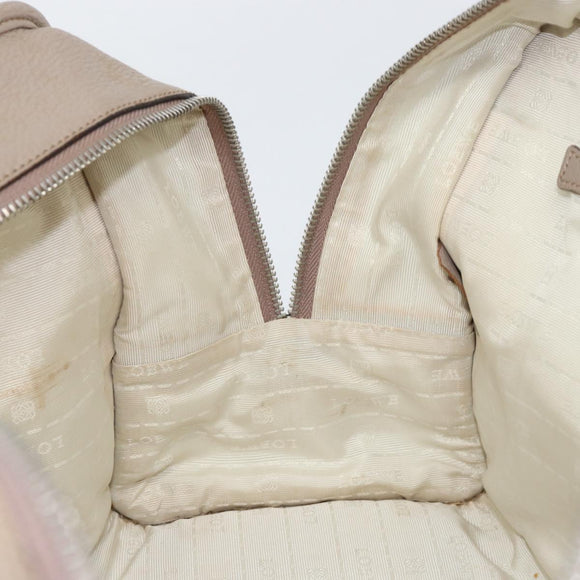 LOEWE Anagram Amazona 36 Hand Bag Leather Gray Silver Auth ep12046