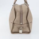 LOEWE Anagram Amazona 36 Hand Bag Leather Gray Silver Auth ep12046-3