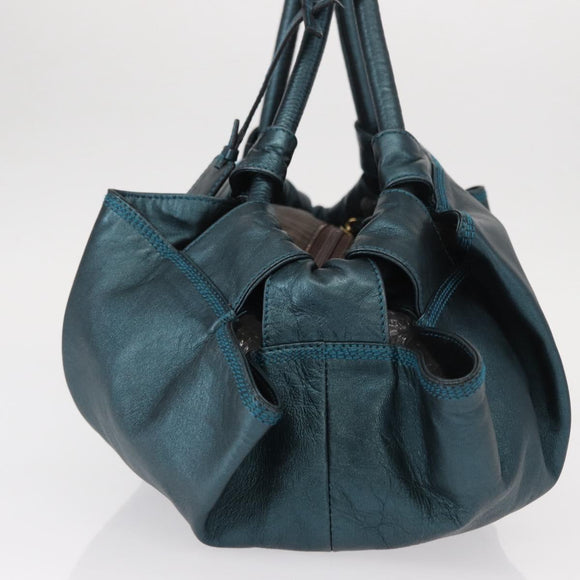 LOEWE Nappa Aire Hand Bag Leather Navy Auth ep12047