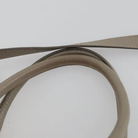 PRADA Hand Bag Leather 2way Gray Gold Auth ep12049