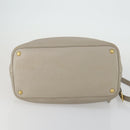 PRADA Hand Bag Leather 2way Gray Gold Auth ep12049-5