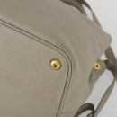 PRADA Hand Bag Leather 2way Gray Gold Auth ep12049-15