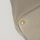 PRADA Hand Bag Leather 2way Gray Gold Auth ep12049-16