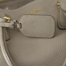 PRADA Hand Bag Leather 2way Gray Gold Auth ep12049-18