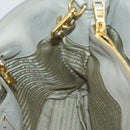 PRADA Hand Bag Leather 2way Gray Gold Auth ep12049-20