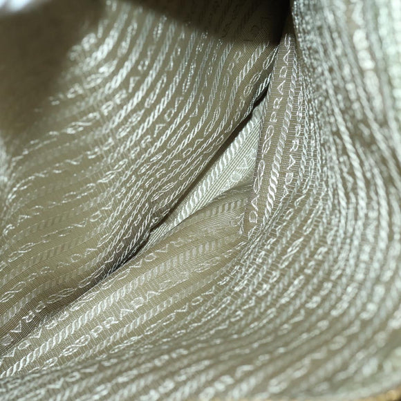 PRADA Hand Bag Leather 2way Gray Gold Auth ep12049