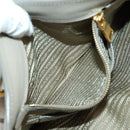 PRADA Hand Bag Leather 2way Gray Gold Auth ep12049-26