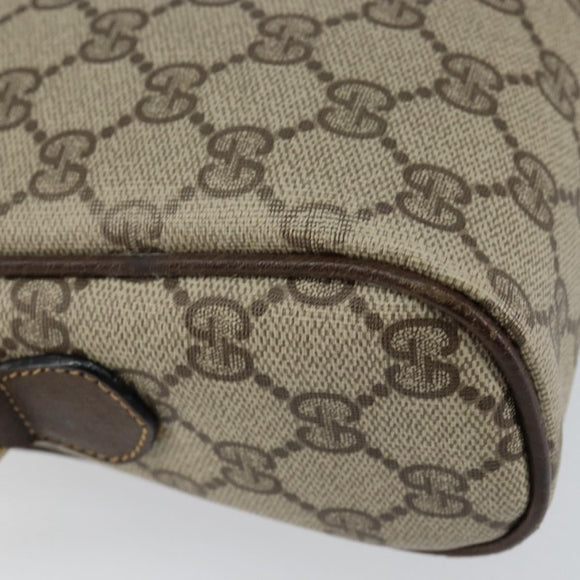 GUCCI GG Supreme Web Sherry Line Shoulder Bag PVC Beige Gold Auth ep12050