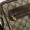 GUCCI GG Supreme Web Sherry Line Shoulder Bag PVC Beige Gold Auth ep12050-14