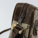 GUCCI GG Supreme Web Sherry Line Shoulder Bag PVC Beige Gold Auth ep12050-15