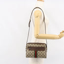 GUCCI GG Supreme Web Sherry Line Shoulder Bag PVC Beige Gold Auth ep12050-21