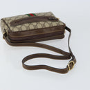 GUCCI GG Supreme Web Sherry Line Shoulder Bag PVC Beige Gold Auth ep12050-7