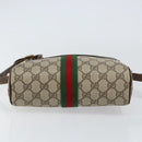 GUCCI GG Supreme Web Sherry Line Shoulder Bag PVC Beige Gold Auth ep12050-9