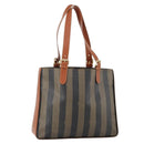 FENDI Pecan Canvas Tote Bag Brown Black Auth ep12054-1