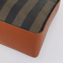 FENDI Pecan Canvas Tote Bag Brown Black Auth ep12054-8